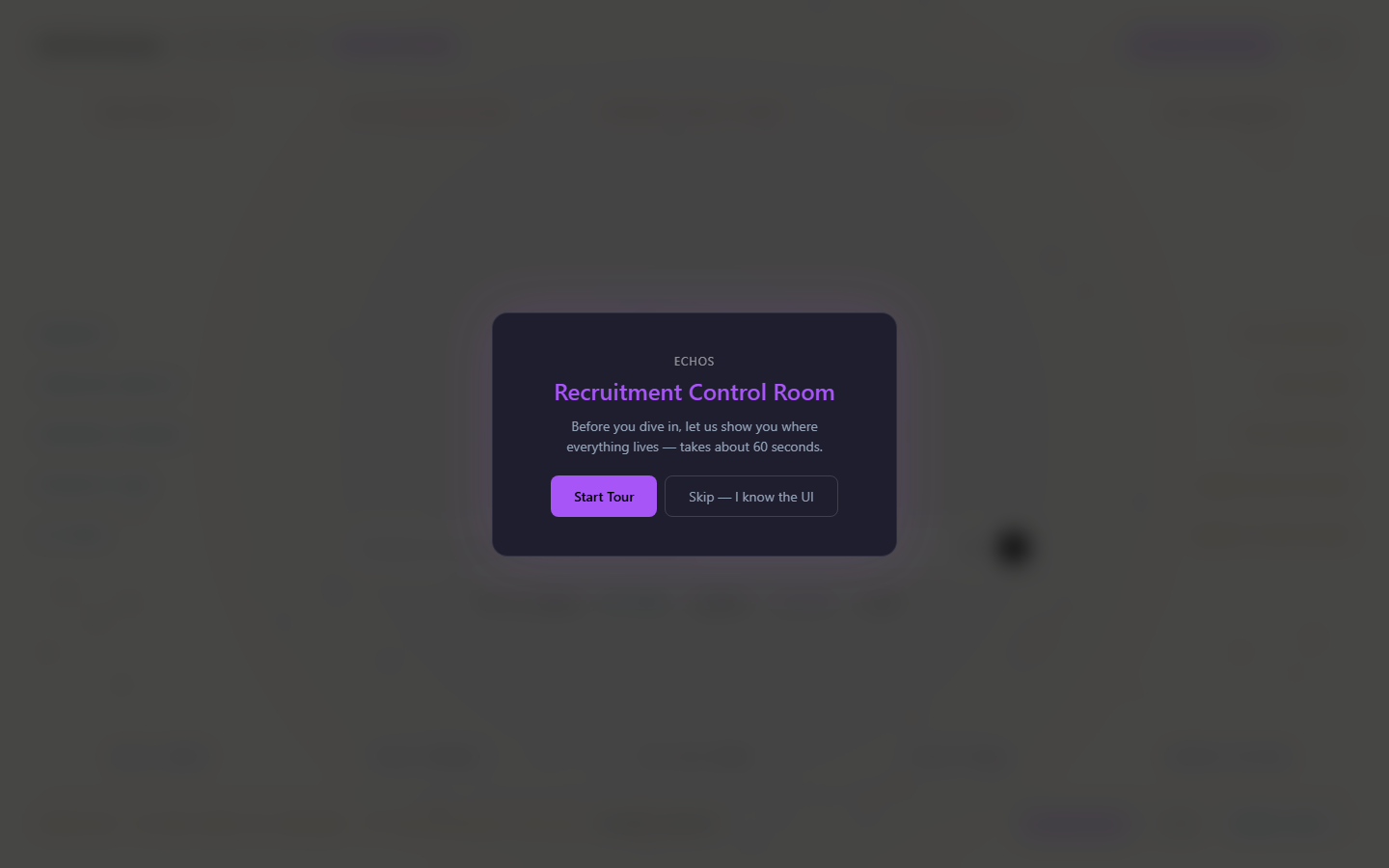 Talent Control Room interface